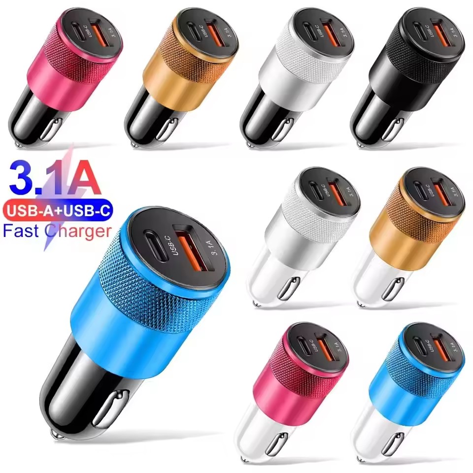 Usb C Power Adapter - Chargeur de voiture USB 3.1A Type