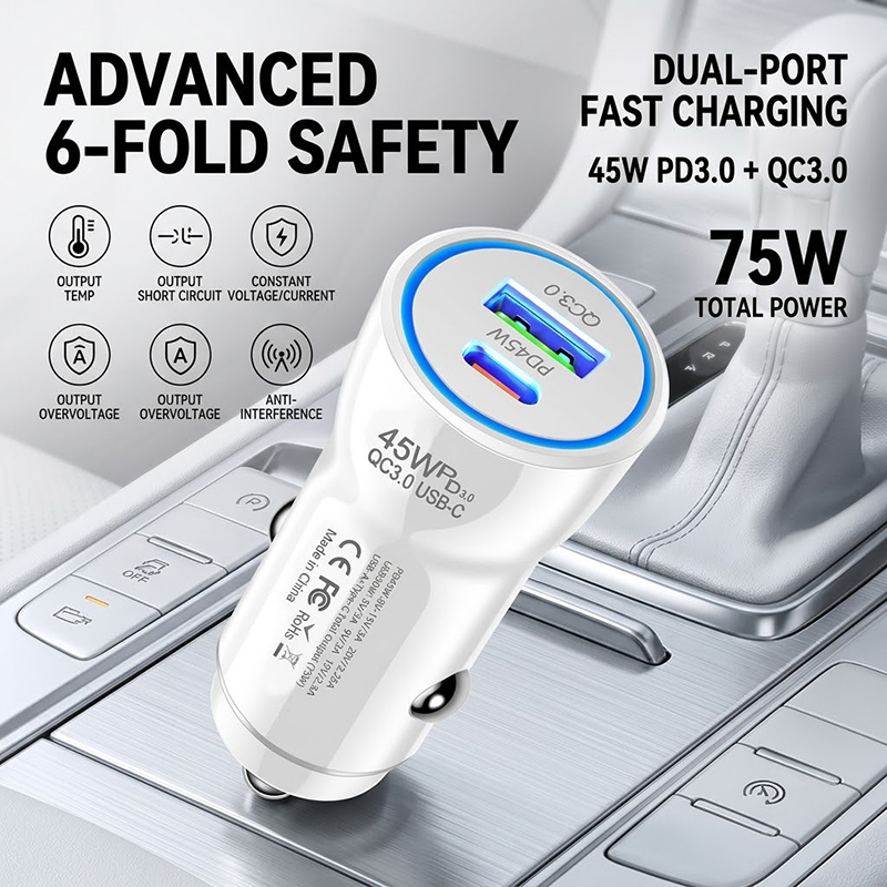 Usb C Power Adapter - Chargeur de voiture à charge rapide