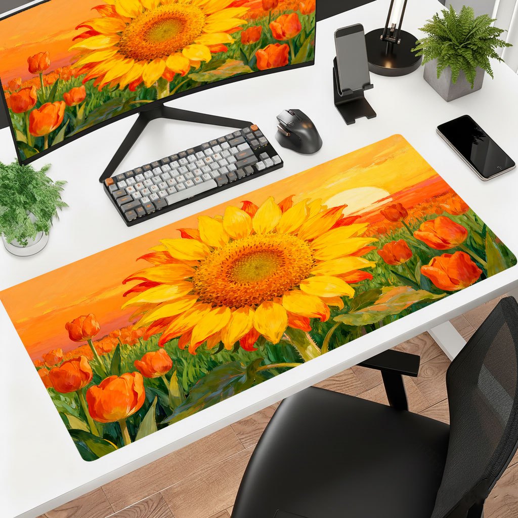 Laptop Accessories Brand - Tapis de souris motif tournesol jaune,