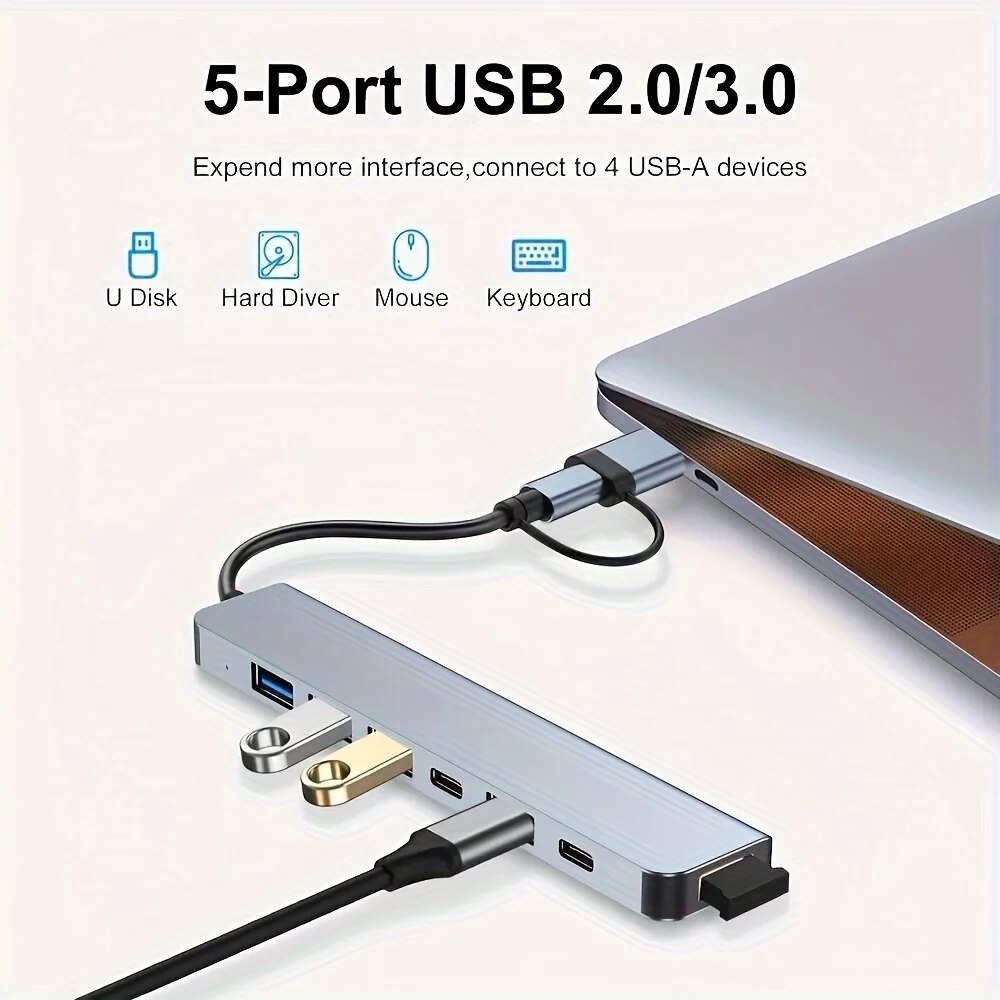 Hub USB3.0 2 en 1, 7 ports, ex - Laptop Accessories Usb avis et prix