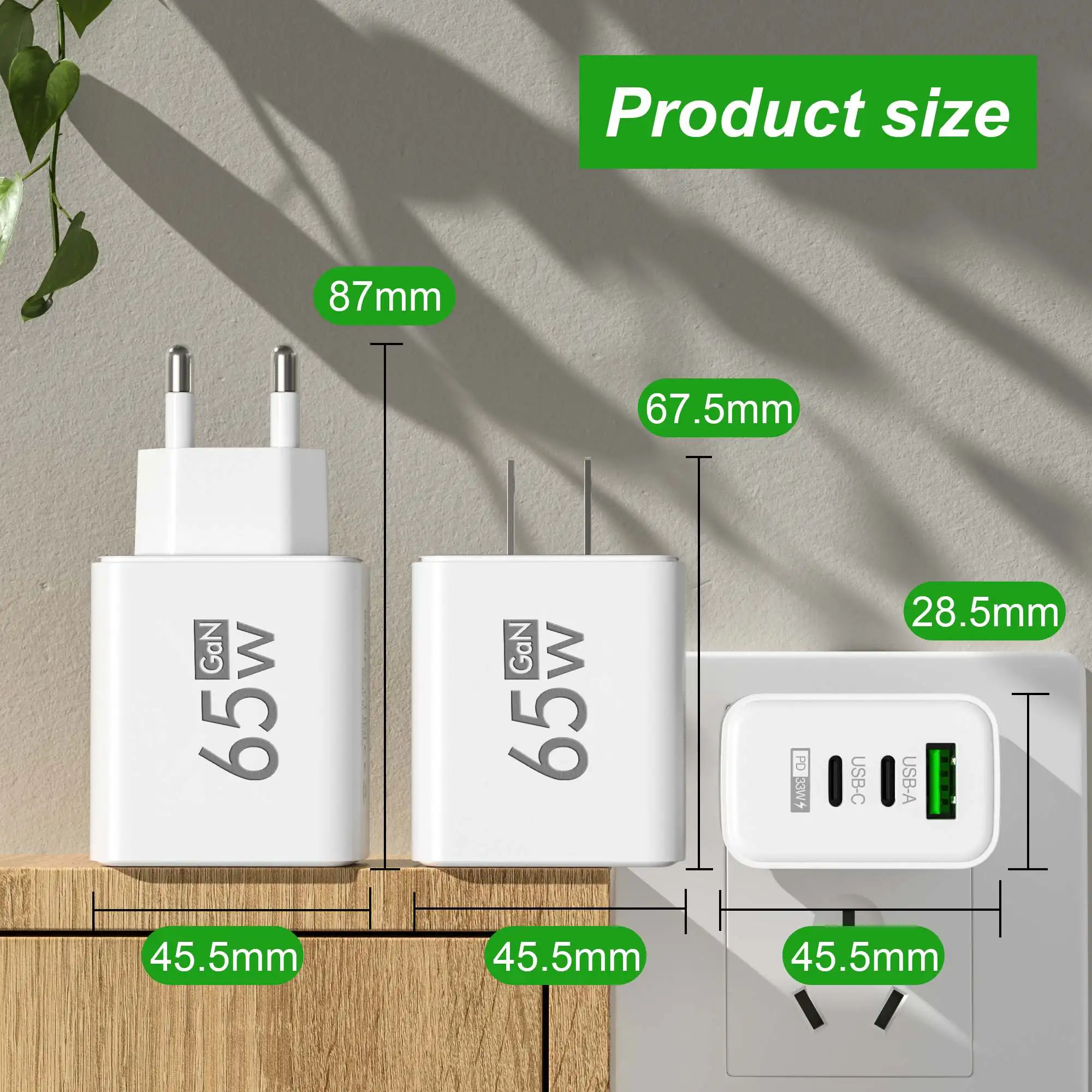 Chargeur mural pliable 65W GaN - Laptop Accessories Usb avis et prix